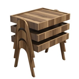 Hanah Home Juego de Mesas Nido Roma - Nogal